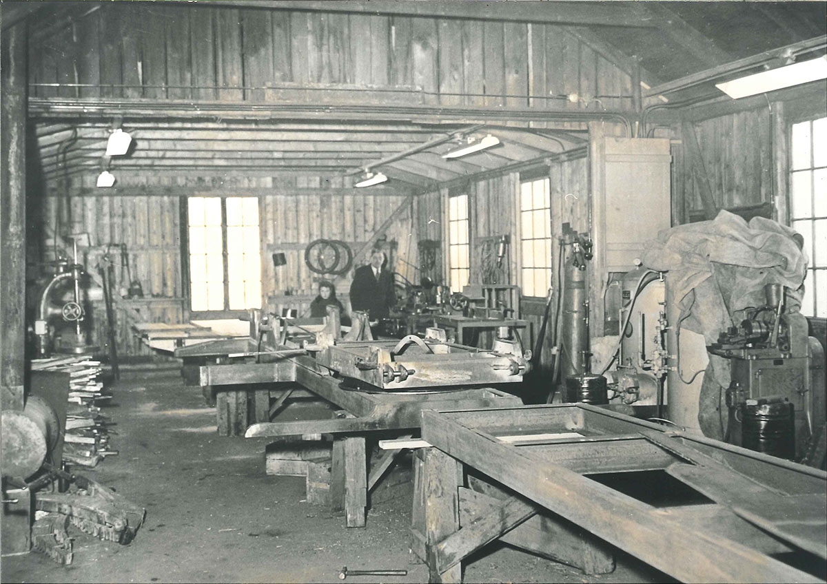 En gammal bild från farbriken i Härryda